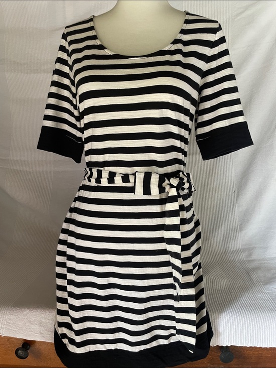 Banana Republic Dresses & Skirts - Banana Republic Black & White Striped Belted Women's Dress